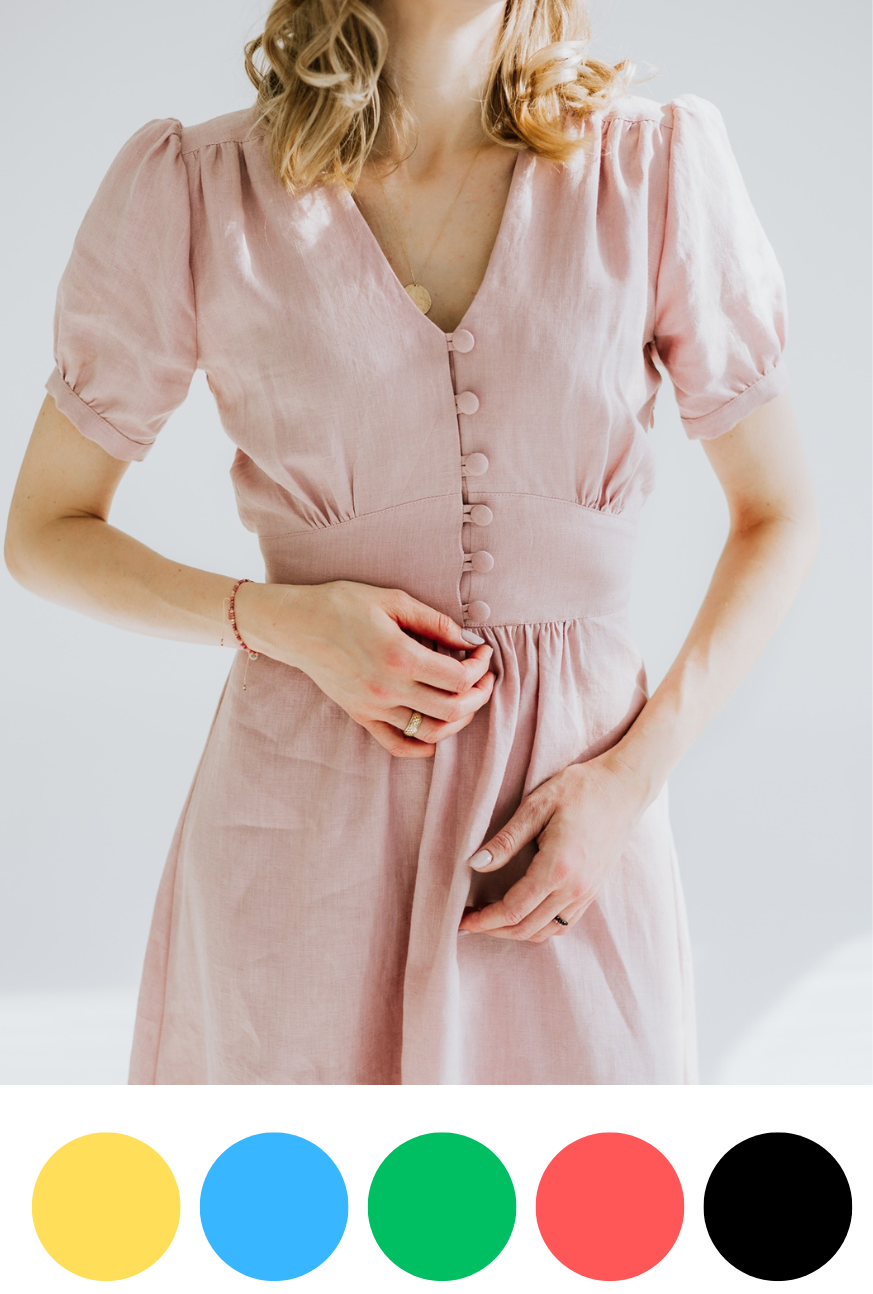 Lniana sukienka SCARLETT short sleeves – dostępne od ręki