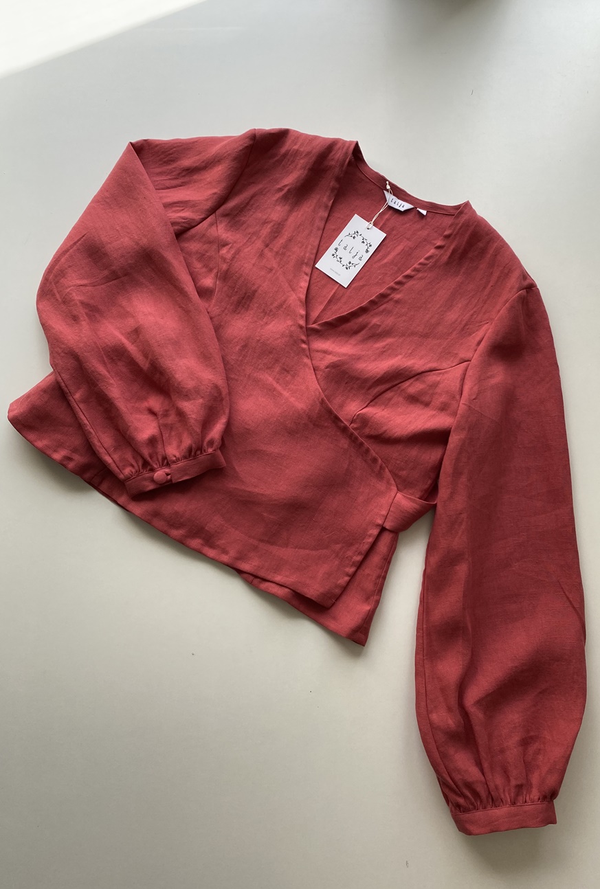 Lniana bluzka GAJA XL – arbuz- dostępna od ręki