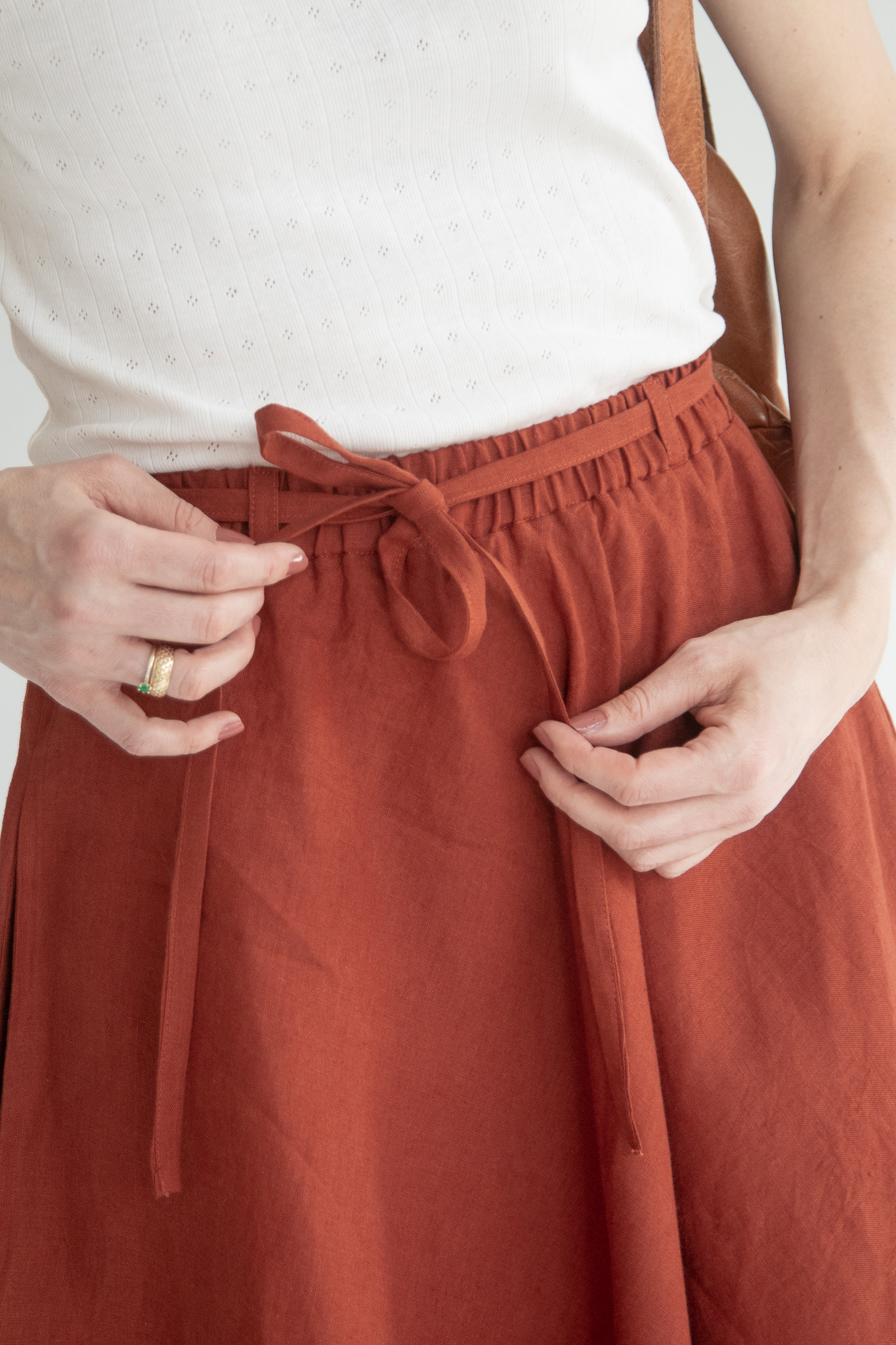 Lniana spódnica z półkola – kolory