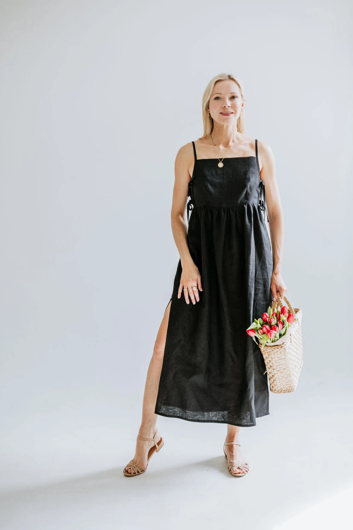 Lniana sukienka POLA maxi